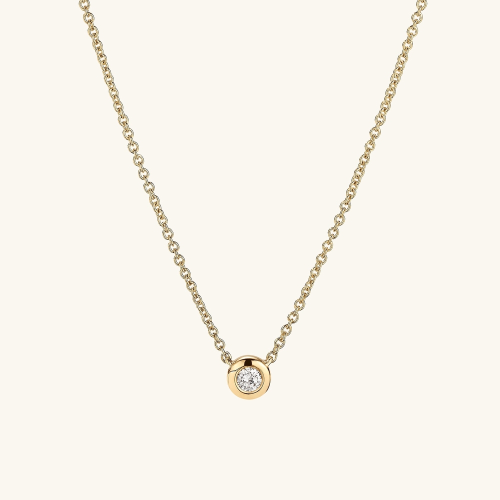 Mejuri Gold Solitaire Diamond Pendant Necklace